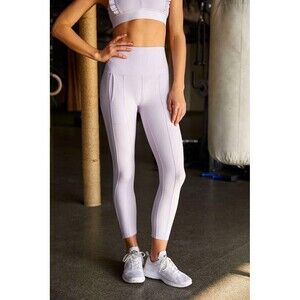 Free People Movement Womens Leggings Purple Ribbed Pull On Stretch Yoga Medium